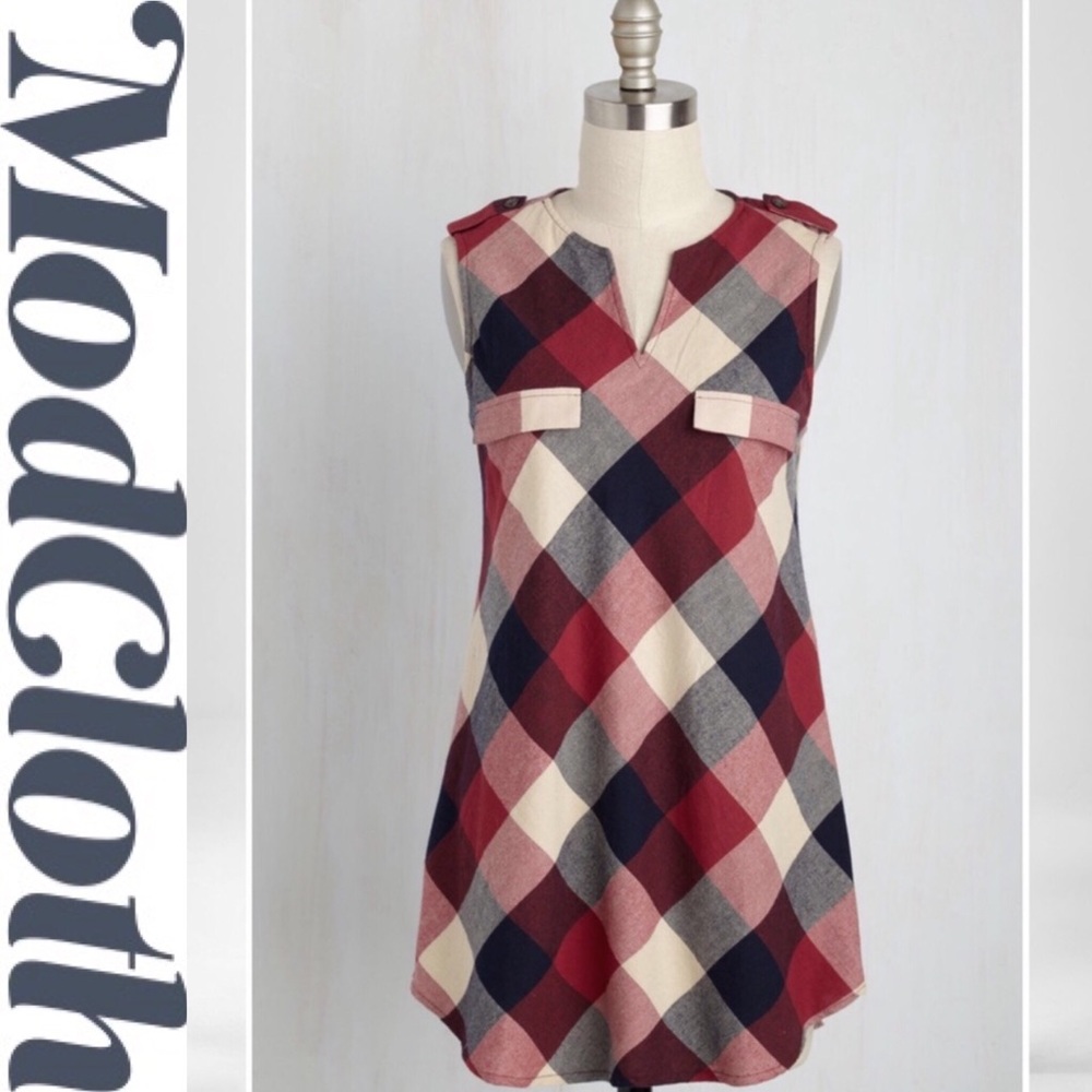 ModCloth - Rooftop Harvest Plaid Tunic in Red